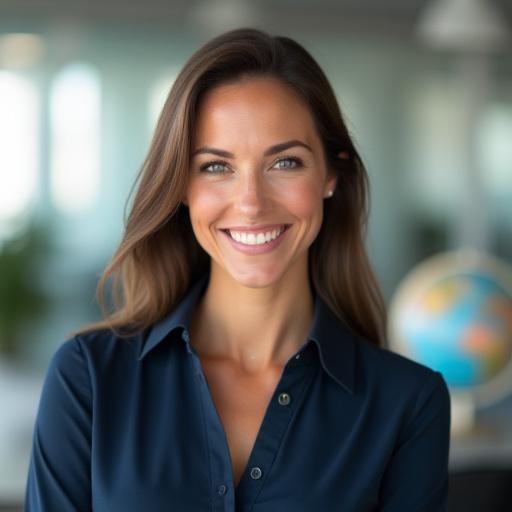 Professional travel expert woman in office